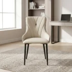 Cream Leather Dining Chair Enhance your dining space with this Cream Leather Dining Chair, designed to combine modern elegance, exceptional comfort, and lasting durability. It is an excellent choice for dining rooms, kitchens, restaurants, cafés, hotels, apartments, and contemporary living spaces. Its sophisticated cream leather finish adds warmth and style while creating a welcoming atmosphere for family meals and entertaining guests. Crafted from premium-quality materials with a sturdy reinforced frame, this cream leather dining chair is built for everyday use. As a result, it delivers dependable performance and long-lasting value for both residential and commercial settings. Comfortable Seating The chair features a generously padded seat and supportive backrest filled with high-density foam for superior comfort. Consequently, users can enjoy relaxed seating during meals, conversations, or social gatherings. Additionally, the ergonomic backrest provides excellent support, helping maintain a comfortable sitting posture. The spacious seat offers ample room, making it suitable for extended dining and everyday use. Durable Construction This leather dining chair is built with a heavy-duty frame that provides excellent strength and stability. The premium leather upholstery resists everyday wear while maintaining its elegant appearance. Moreover, the reinforced legs ensure reliable support, making the chair suitable for regular family use and busy commercial environments. The smooth leather surface is easy to clean, allowing spills and stains to be wiped away quickly with minimal effort. Elegant Modern Design Its stylish cream finish complements dining tables, marble tables, wooden tables, kitchen furniture, and contemporary interiors. As a result, it blends seamlessly into both modern and classic décor styles. Furthermore, the neutral colour creates a bright, sophisticated look that enhances the overall appearance of your dining space. Whether used at home or in a commercial setting, this chair combines style with everyday practicality. Key Features Premium cream leather dining chair Comfortable padded seat Ergonomic supportive backrest High-density foam cushioning Heavy-duty reinforced frame Durable leather upholstery Easy-to-clean surface Suitable for residential and commercial use Benefits Provides comfortable dining seating Enhances interior décor Supports proper sitting posture Offers long-lasting durability Ideal for dining rooms, kitchens, restaurants, cafés, hotels, apartments, and modern living spaces