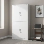 Four Door Steel Filing Cabinet Organize your workplace with this Four Door Steel Filing Cabinet, designed to provide secure storage, spacious organization, and dependable durability. It is ideal for executive offices, corporate workplaces, schools, hospitals, banks, law firms, government institutions, warehouses, and home offices. Its four-door design offers generous storage space for files, folders, office supplies, books, and important business records while maintaining a neat and professional office environment. Built from premium-quality steel with a reinforced structure, this four door steel filing cabinet is designed for everyday commercial use. As a result, it delivers reliable performance and excellent long-term value for busy workplaces. Spacious Storage Capacity The cabinet features multiple shelves and large storage compartments that provide ample room for files, binders, folders, books, office equipment, stationery, and confidential business documents. Consequently, users can organize office essentials efficiently while reducing workplace clutter. Additionally, the practical interior layout allows quick access to frequently used items, improving daily workflow. Its functional design supports better organization and productivity. Secure and Reliable Storage The four-door enclosed design helps protect important documents and office supplies from dust while keeping business records neatly stored. Therefore, organizations can maintain a professional workspace and ensure essential materials remain organized and easily accessible. The sturdy doors provide dependable protection for everyday office storage needs. Strong and Durable Construction Built with reinforced steel panels and a heavy-duty frame, this steel filing cabinet provides dependable stability during frequent daily use. The powder-coated finish resists scratches, corrosion, and everyday wear while maintaining its professional appearance. Moreover, the smooth surface is easy to clean, making maintenance simple and convenient. Modern Professional Style The contemporary steel finish complements executive desks, office chairs, conference tables, workstations, and modern office furniture. As a result, it creates a coordinated and professional workspace suitable for commercial and home office environments. Key Features Premium four door steel filing cabinet Spacious storage compartments Four-door enclosed design Reinforced steel construction Adjustable internal shelves Scratch-resistant powder-coated finish Easy-to-clean surface Suitable for office use Benefits Organizes files and office supplies efficiently Maximizes office storage capacity Protects important business documents Reduces workplace clutter Complements modern office interiors Easy to clean and maintain Offers dependable long-term durability Ideal for executive offices, corporate workplaces, schools, hospitals, banks, law firms, government institutions, warehouses, and home offices.