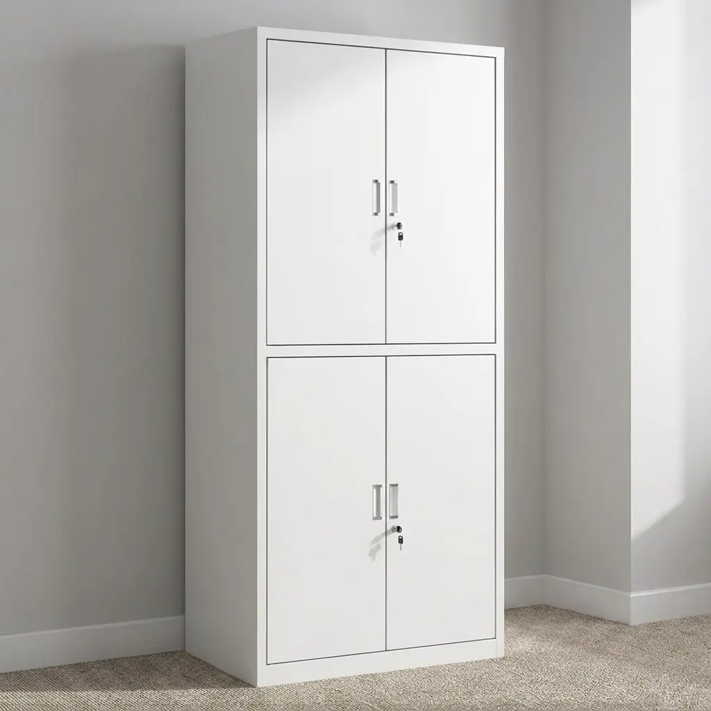 Four Door Steel Filing Cabinet Organize your workplace with this Four Door Steel Filing Cabinet, designed to provide secure storage, spacious organization, and dependable durability. It is ideal for executive offices, corporate workplaces, schools, hospitals, banks, law firms, government institutions, warehouses, and home offices. Its four-door design offers generous storage space for files, folders, office supplies, books, and important business records while maintaining a neat and professional office environment. Built from premium-quality steel with a reinforced structure, this four door steel filing cabinet is designed for everyday commercial use. As a result, it delivers reliable performance and excellent long-term value for busy workplaces. Spacious Storage Capacity The cabinet features multiple shelves and large storage compartments that provide ample room for files, binders, folders, books, office equipment, stationery, and confidential business documents. Consequently, users can organize office essentials efficiently while reducing workplace clutter. Additionally, the practical interior layout allows quick access to frequently used items, improving daily workflow. Its functional design supports better organization and productivity. Secure and Reliable Storage The four-door enclosed design helps protect important documents and office supplies from dust while keeping business records neatly stored. Therefore, organizations can maintain a professional workspace and ensure essential materials remain organized and easily accessible. The sturdy doors provide dependable protection for everyday office storage needs. Strong and Durable Construction Built with reinforced steel panels and a heavy-duty frame, this steel filing cabinet provides dependable stability during frequent daily use. The powder-coated finish resists scratches, corrosion, and everyday wear while maintaining its professional appearance. Moreover, the smooth surface is easy to clean, making maintenance simple and convenient. Modern Professional Style The contemporary steel finish complements executive desks, office chairs, conference tables, workstations, and modern office furniture. As a result, it creates a coordinated and professional workspace suitable for commercial and home office environments. Key Features Premium four door steel filing cabinet Spacious storage compartments Four-door enclosed design Reinforced steel construction Adjustable internal shelves Scratch-resistant powder-coated finish Easy-to-clean surface Suitable for office use Benefits Organizes files and office supplies efficiently Maximizes office storage capacity Protects important business documents Reduces workplace clutter Complements modern office interiors Easy to clean and maintain Offers dependable long-term durability Ideal for executive offices, corporate workplaces, schools, hospitals, banks, law firms, government institutions, warehouses, and home offices. Four Door Steel Filing Cabinet Organize your workplace with this Four Door Steel Filing Cabinet, designed to provide secure storage, spacious organization, and dependable durability. It is ideal for executive offices, corporate workplaces, schools, hospitals, banks, law firms, government institutions, warehouses, and home offices. Its four-door design offers generous storage space for files, folders, office supplies, books, and important business records while maintaining a neat and professional office environment. Built from premium-quality steel with a reinforced structure, this four door steel filing cabinet is designed for everyday commercial use. As a result, it delivers reliable performance and excellent long-term value for busy workplaces. Spacious Storage Capacity The cabinet features multiple shelves and large storage compartments that provide ample room for files, binders, folders, books, office equipment, stationery, and confidential business documents. Consequently, users can organize office essentials efficiently while reducing workplace clutter. Additionally, the practical interior layout allows quick access to frequently used items, improving daily workflow. Its functional design supports better organization and productivity. Secure and Reliable Storage The four-door enclosed design helps protect important documents and office supplies from dust while keeping business records neatly stored. Therefore, organizations can maintain a professional workspace and ensure essential materials remain organized and easily accessible. The sturdy doors provide dependable protection for everyday office storage needs. Strong and Durable Construction Built with reinforced steel panels and a heavy-duty frame, this steel filing cabinet provides dependable stability during frequent daily use. The powder-coated finish resists scratches, corrosion, and everyday wear while maintaining its professional appearance. Moreover, the smooth surface is easy to clean, making maintenance simple and convenient. Modern Professional Style The contemporary steel finish complements executive desks, office chairs, conference tables, workstations, and modern office furniture. As a result, it creates a coordinated and professional workspace suitable for commercial and home office environments. Key Features Premium four door steel filing cabinet Spacious storage compartments Four-door enclosed design Reinforced steel construction Adjustable internal shelves Scratch-resistant powder-coated finish Easy-to-clean surface Suitable for office use Benefits Organizes files and office supplies efficiently Maximizes office storage capacity Protects important business documents Reduces workplace clutter Complements modern office interiors Easy to clean and maintain Offers dependable long-term durability Ideal for executive offices, corporate workplaces, schools, hospitals, banks, law firms, government institutions, warehouses, and home offices.